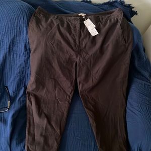 Eileen Ficher size 22 black cotton ankle pants